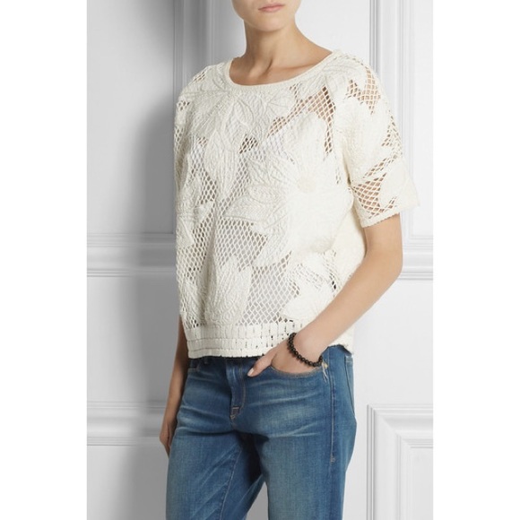 Isabel Marant Tops - Etoile Isabel Marant Calice embroidered off white crochet cotton top.  Small